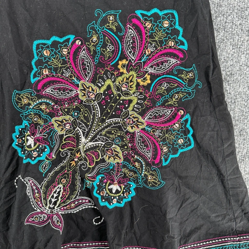 Винтажный Y2K сердце и душа Skater юбка электрический синий розовый цветочный богемное узор 13  - Изображение 4 из 4