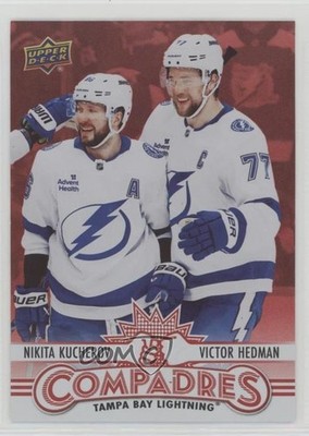 2025 Upper Deck Series 1 Compadres Red /199 Nikita Kucherov Victor Hedman 03uh