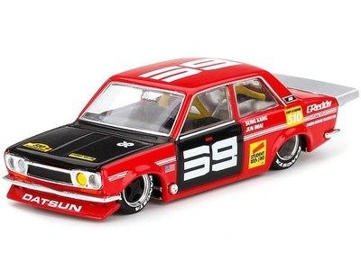 TRUE SCALE miniatures Datsun 510 Pro Street SK510 Red and L-2.5 inches, Black 