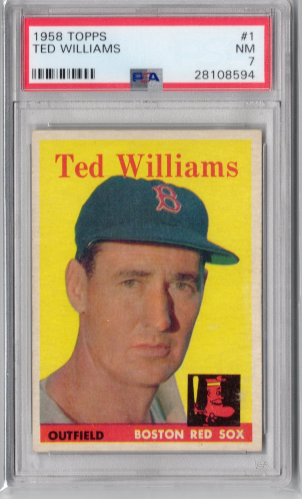 1958 TOPPS BASEBALL SET BREAK #1 TED WILLIAMS PSA 7 NM