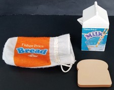 RARE Vintage 1987 Fisher Price Fun With Food Bread  Milk 2129 Set Near Complet