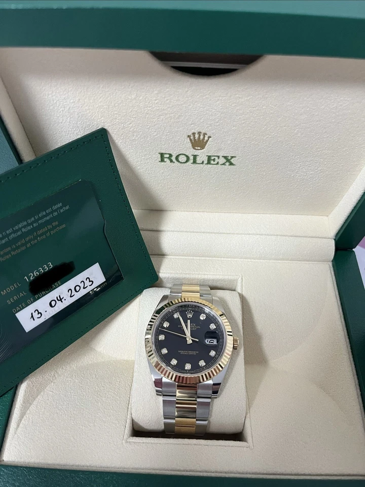 Rolex Datejust 126333 Automatik, schwarzes ZB, Datum, Box & Papiere - Bild 1 von 2