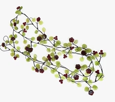 Acrylic Burgundy Flowers Leaves Wire Garland Seasons Of Cannon Falls 6' New