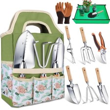 Heavy Duty Stainless Steel Garden Tools Set for Women with Storage Bag