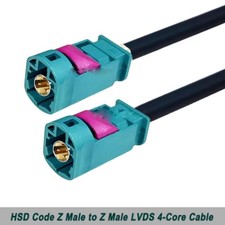HSD LVDS USB NBT FAKRA 4-Core Z-Z Male Retrofit Display Video Cable 80cm For BMW