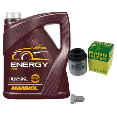 MANNOL, MANN-FILTER Ölfilter 5L MANNOL Energy 5W-30 für VW Polo 1.2 TSI 1.4 GTI Golf VI Skoda Yeti