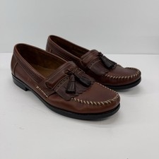 G.H. Bass Weejuns Men s 10 D Burgundy Wine Brown Leather Tassel Loafers