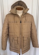 Vintage London Fog Outdoors Unlimited Quilted Puffer Coat Parka 42R Regular Tan