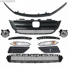 Grille Molding Trim Fog Lights Turn Signal Lights Covers For Pilot 2016-18 BLACK