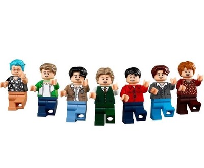 Lot of all 7 LEGO BTS Minifigures Lot from 21339 BTS Dynamite K-Pop Suga NEW