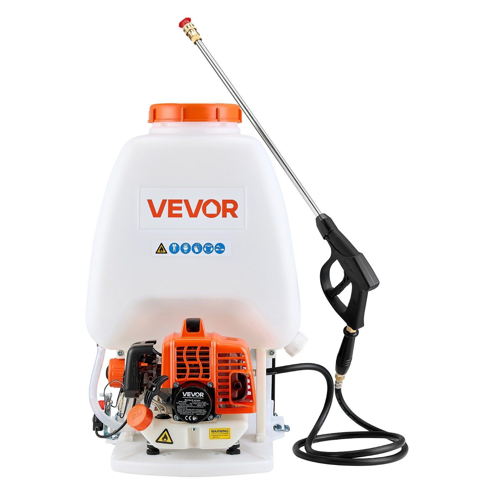 6.5gal 26.5cc 0.9hp gas-powered backpack sprayer with 24in wand and nozzles