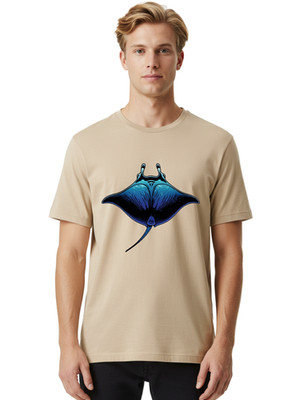 Manta-Ray-12 Mens Graphic Tee, 100% Cotton, Casual Summer Wear