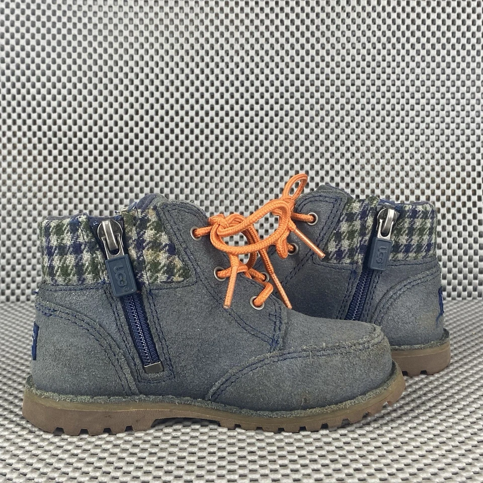 Botas UGG Niños Pequeños Talla 7 Azul Cremallera Con Cordones Invierno Foto 3 de 4