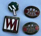 4 x Vintage WW2 Home & Country Womens Institute WI Enamel Pin Badges