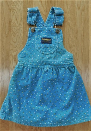 OSHKOSH Turquoise Blue Corduroy Floral 