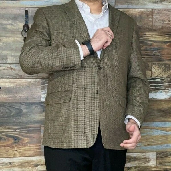 Club Room Houndstooth Check Blazer Sport Jacket Size 46R *EXCELLENT* - Image 4 of 4