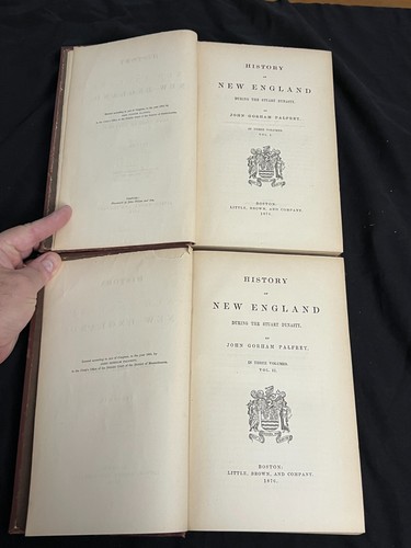 1876 History of New England by John Palfrey, 4 Volumes HC - Picture 8 of 24