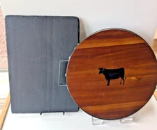 Brooklyn Slate Co Cheese Board 14 x 10"PLUS Acacia Wood Round Cutting Board