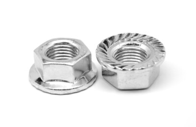 M12 x 1.75 Coarse Class 8 Hex Flange Nut with Serration Zinc Plated
