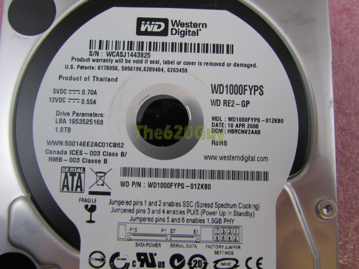 Western Digital WD1000FYPS-01ZKB0 RE2-GP 1TB 16MB SATA Hard