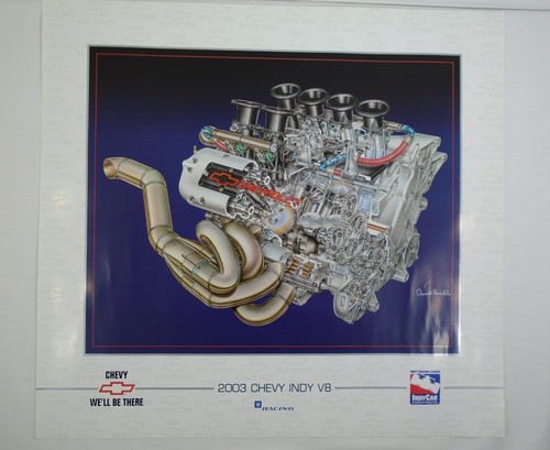 2003 Chevy Indy V8 Engine Cut Out IRL IndyCar Collector Poster Indianapolis 500 - Picture 7 of 10