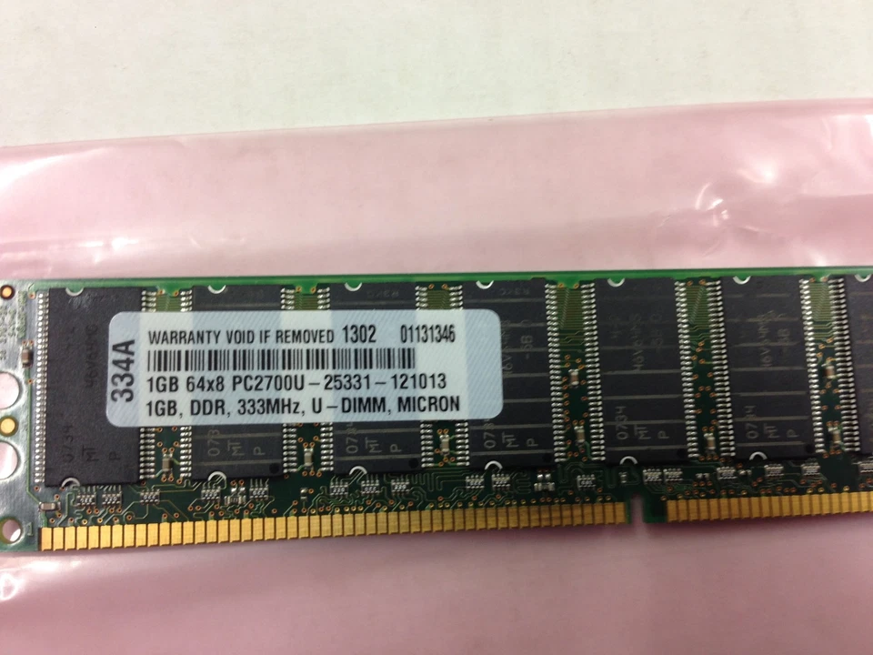 1GB Micron PC2700 333MHz DDR 184-Pin DIMM Standard Non-ECC Memory Module - NEW - Image 2 of 3