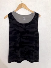 NEW Womens Members Mark Zent Tank Top Black Camo Size Large