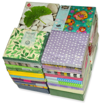 5,5 kg/ca. 1.000 Stück Papierservietten 33x33cm Überraschung Mix - bunt sortiert