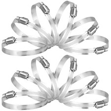 12pcs Hose Clamp Set - 34 304 Stainless Steel Worm Gear Hose Clamps For Pip
