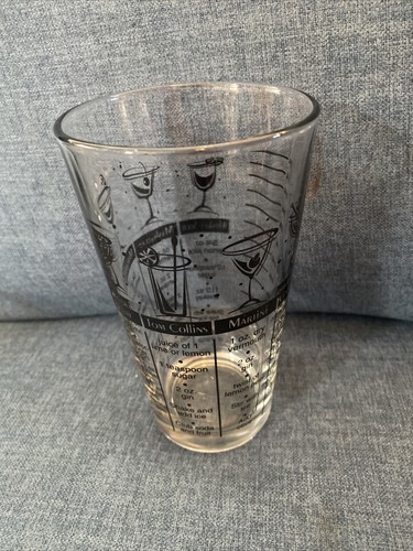 Libbey Cocktail/Drink Mixer or Shaker Glass w/ Recipes & Measurements - Picture 3 of 7
