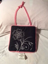 Geenny Baby Boutique BLACK/PINK FLOWER Girl Nursery CRIB  Wall Hanging