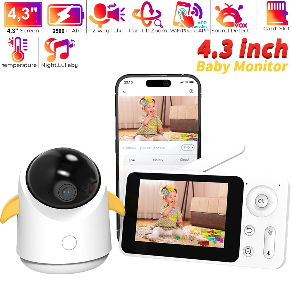 Wifi Video Baby Monitor Camera, App Screen Control,1080P