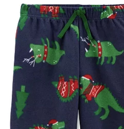 Carter’s Pajamas Boys Size 7 Christmas Dinosaur Fleece PJ Pants NWT - Picture 2 of 3
