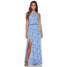 Show Me Your MuMu Sea Breeze Blue Heather Halter Dress NWT S Small