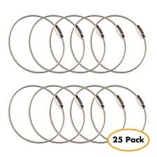 25pcs Stainless Steel Wire Keychain 16cm Aircraft Cable Key Ring Luggage Loops