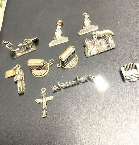 10Pcs Assortment 925 Sterling Silver American Made Bracelet Charms