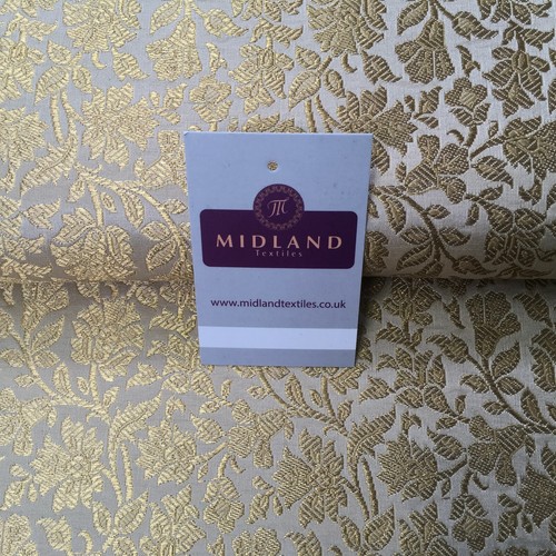 £15 Indian Floral Banarsi Brocade Faux Silk fabric 111cm Wide MP1129 Mtex - Picture 34 of 75