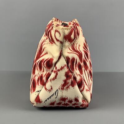 GUCCI by TOM FORD SS 2000 Red Beige Abstract Floral Canvas GUCCI by TOM FORD SS 2000 Red Beige Abstract Floral Canvas