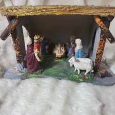 Vintage Christmas Small Nativity Manger Scene Made in Italy