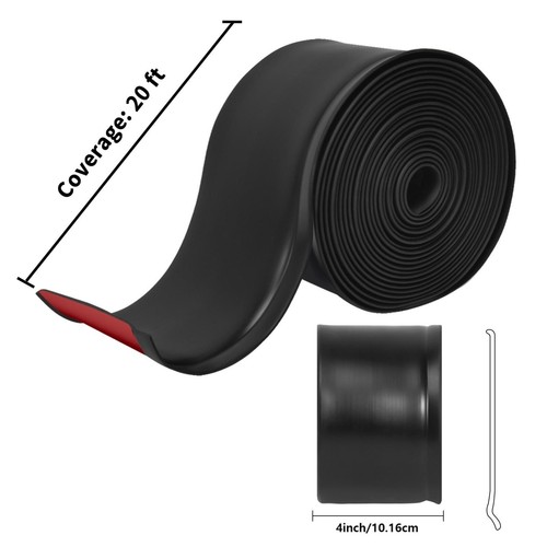 Art3d PVC Flexible Peel&Stick Skirting,Basebord,4inch x 20ft Black - Picture 5 of 11