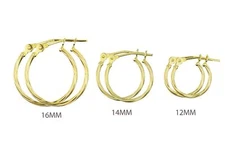 14k Yellow or White Gold Twist Hoop Earrings