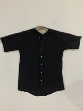 Red Kap Mens Small Cotton Button Up Work Shirt Black Industrial Uniform #B10