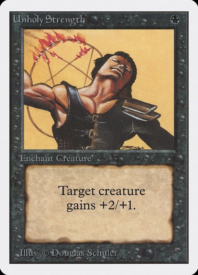 MTG Unholy Strength NM Unlimited Edition 2ED Magic Gathering card old school