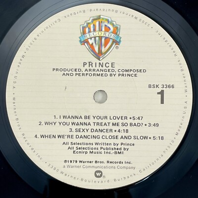 PRINCE PRINCE 1979 LP Vinyl VG++ Audio VG++ Record Warner