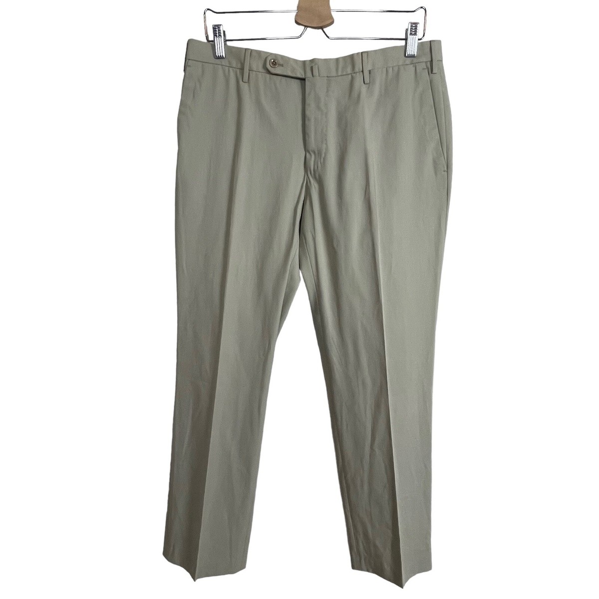 Incotex 1951 ICEGAB Pants 34 Tan Flat Front Cotton Preppy Classic