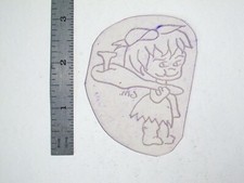 vtg 1960s 70s Tattoo acetate stencil Pop Culture Flintstones Bam Bam signed CAR1