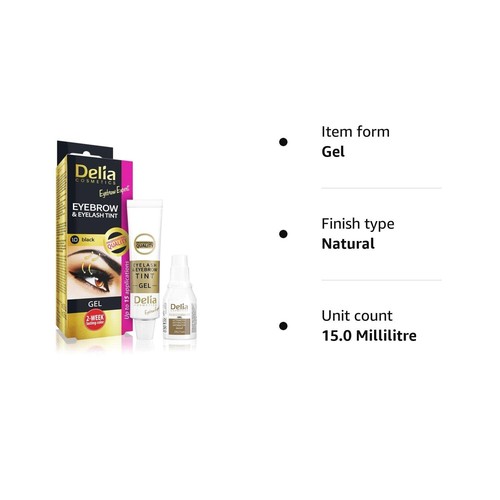 Delia Instant Eyebrow & Lashes Tint Gel Black 15 ml 2-week lasting color - Picture 2 of 6