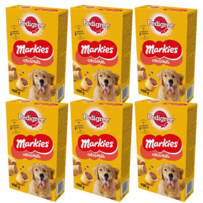 6x500 g PEDIGREE Markies Knusprige Hundekekse Markknochen gefüllte Leckerlis