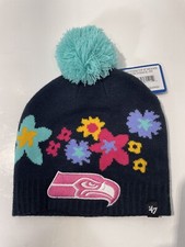 Seattle Seahawks NFL Football Knit Beanie With Pom Hat Cap 47 Brand Kids