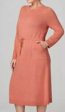 J.Jill Soft Orange Clay Heather Pure Jill Drawstring-Waist Sweater Dress Women S